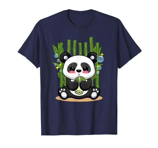 Kawaii Panda Bubble Tea Japanese Anime Boys Girls Kids T-Shirt