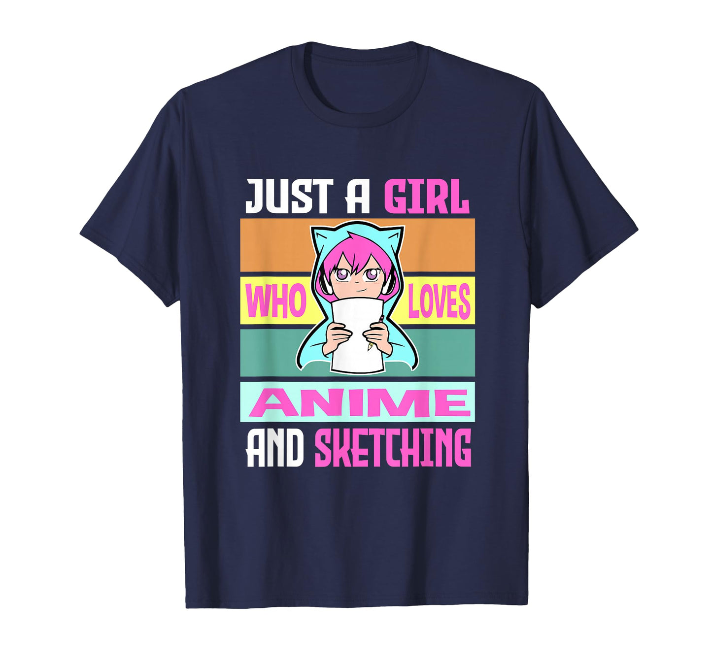 Girl Loves Anime and Sketching Anime Merch Anime Lover Gifts T-Shirt