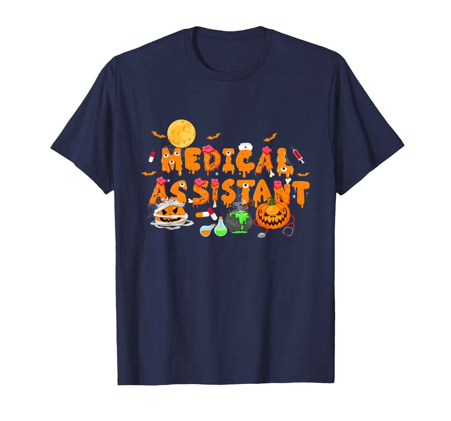 Men Women Medical Assistant Scary Halloween Zombie Costume T-Shirt