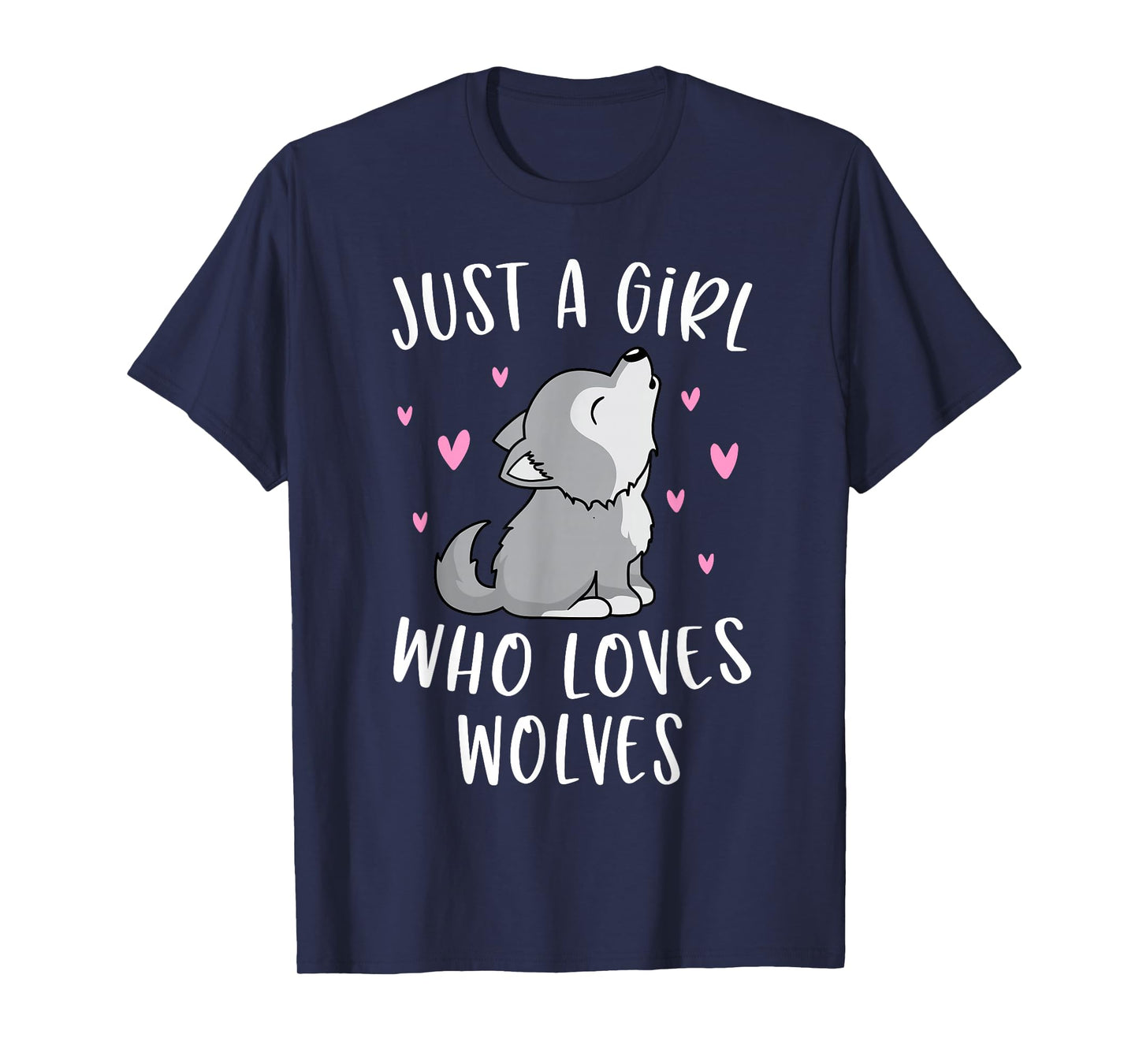 Cute Wolf Shirt For Girls Just A Girl Who Loves Wolves T-Shirt