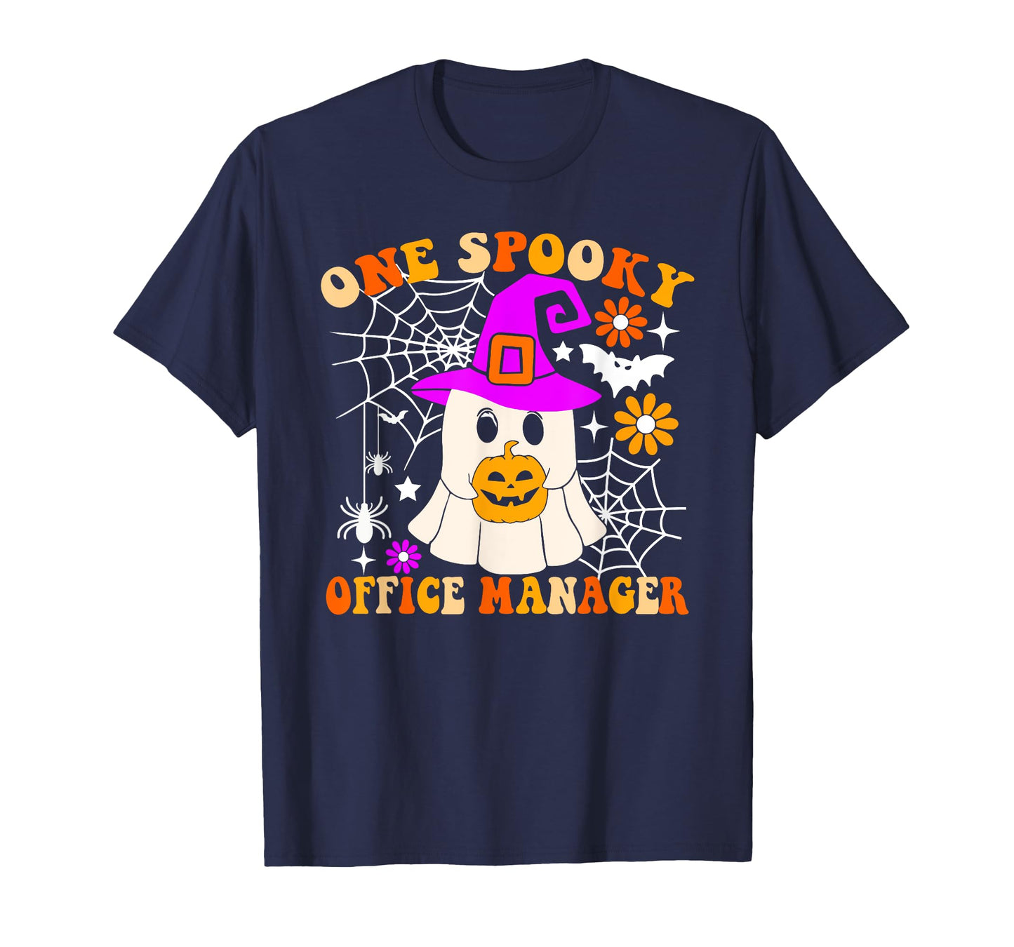 One Spooky Office Manager Funny Ghost Halloween Costume T-Shirt