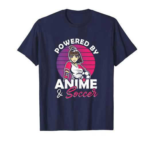 Powered by Anime & Soccer Anime Girl T-Shirt