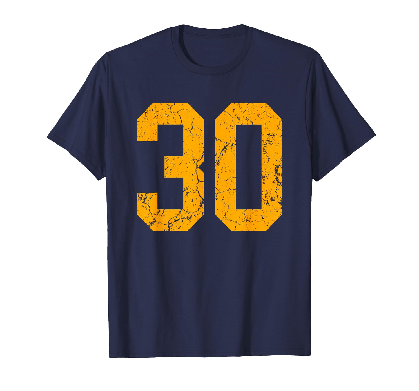 Distressed Orange Number 30 Jersey Player Uniform #30 T-Shirt