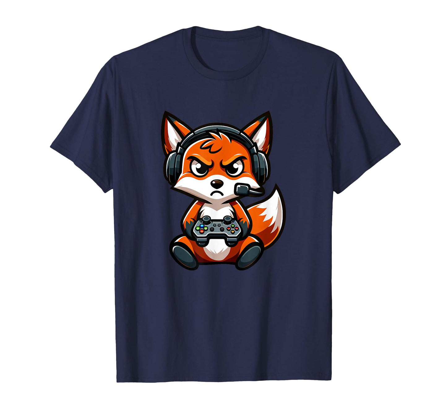 Cute Red Fox Gamer Video Games Funny Boys Girls Kids T-Shirt