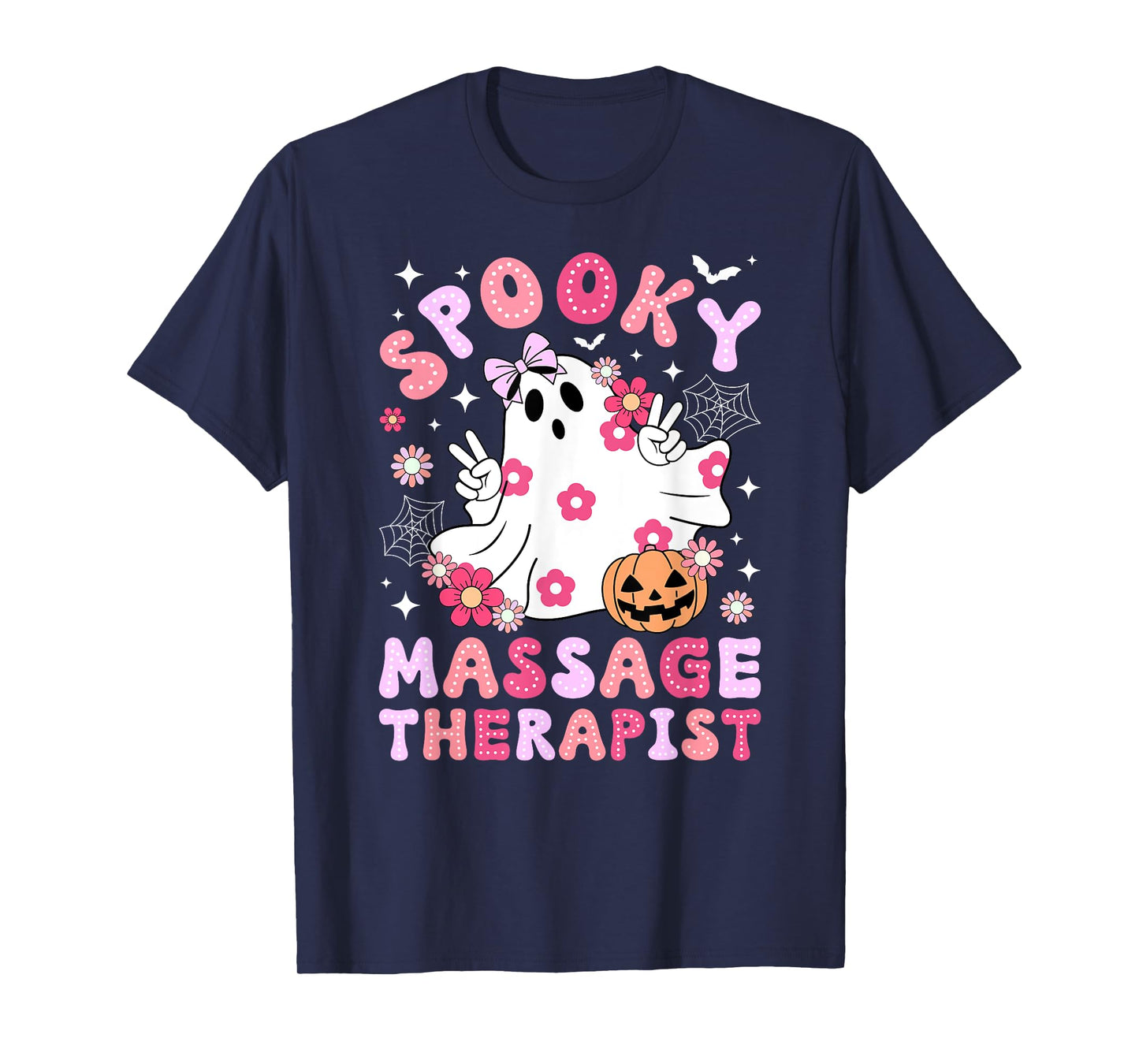 Spooky Massage Therapist Halloween Massage Therapy Groovy T-Shirt