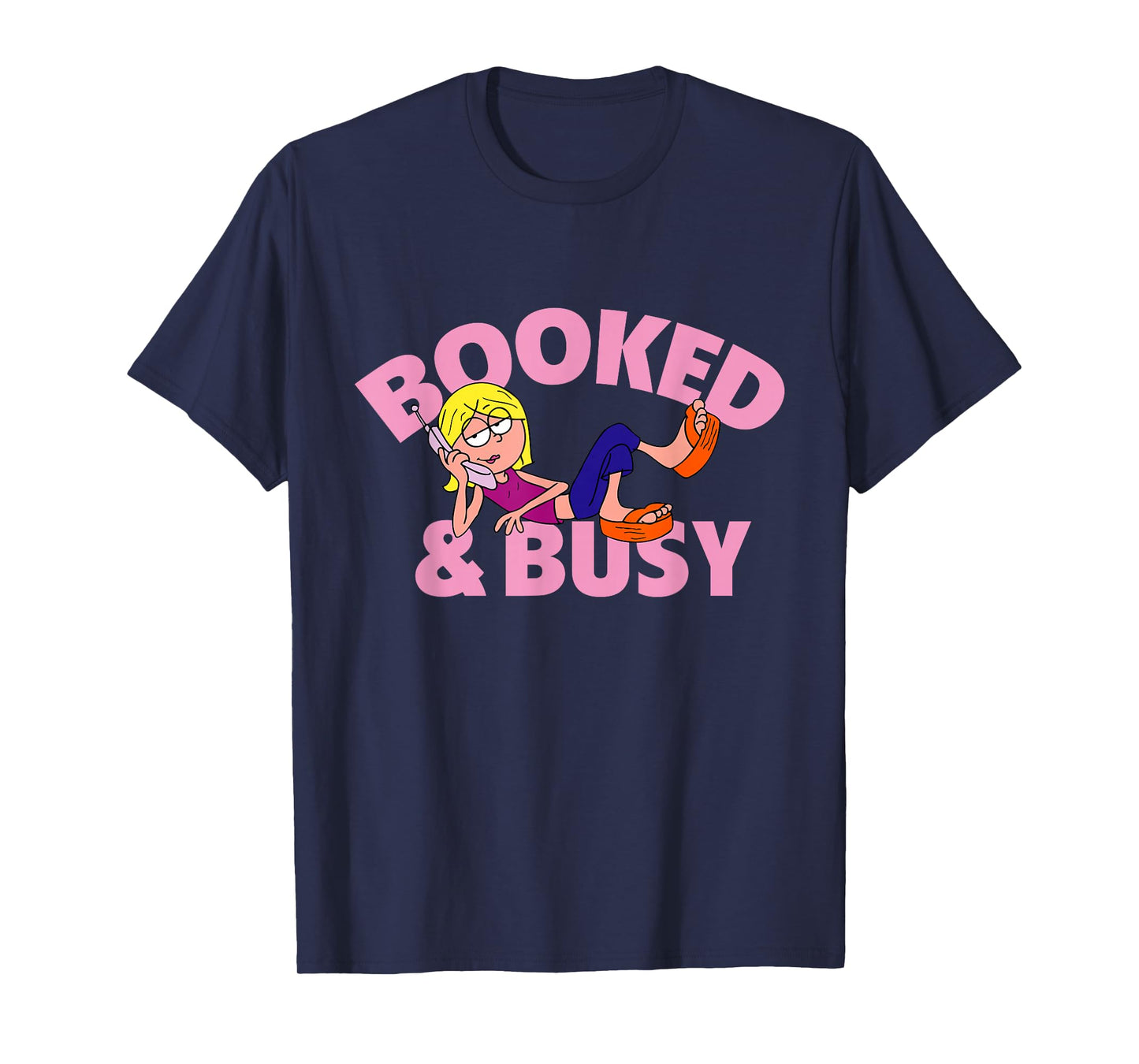 Disney Channel Lizzie McGuire Animated Lizzie Booked & Busy T-Shirt Small
