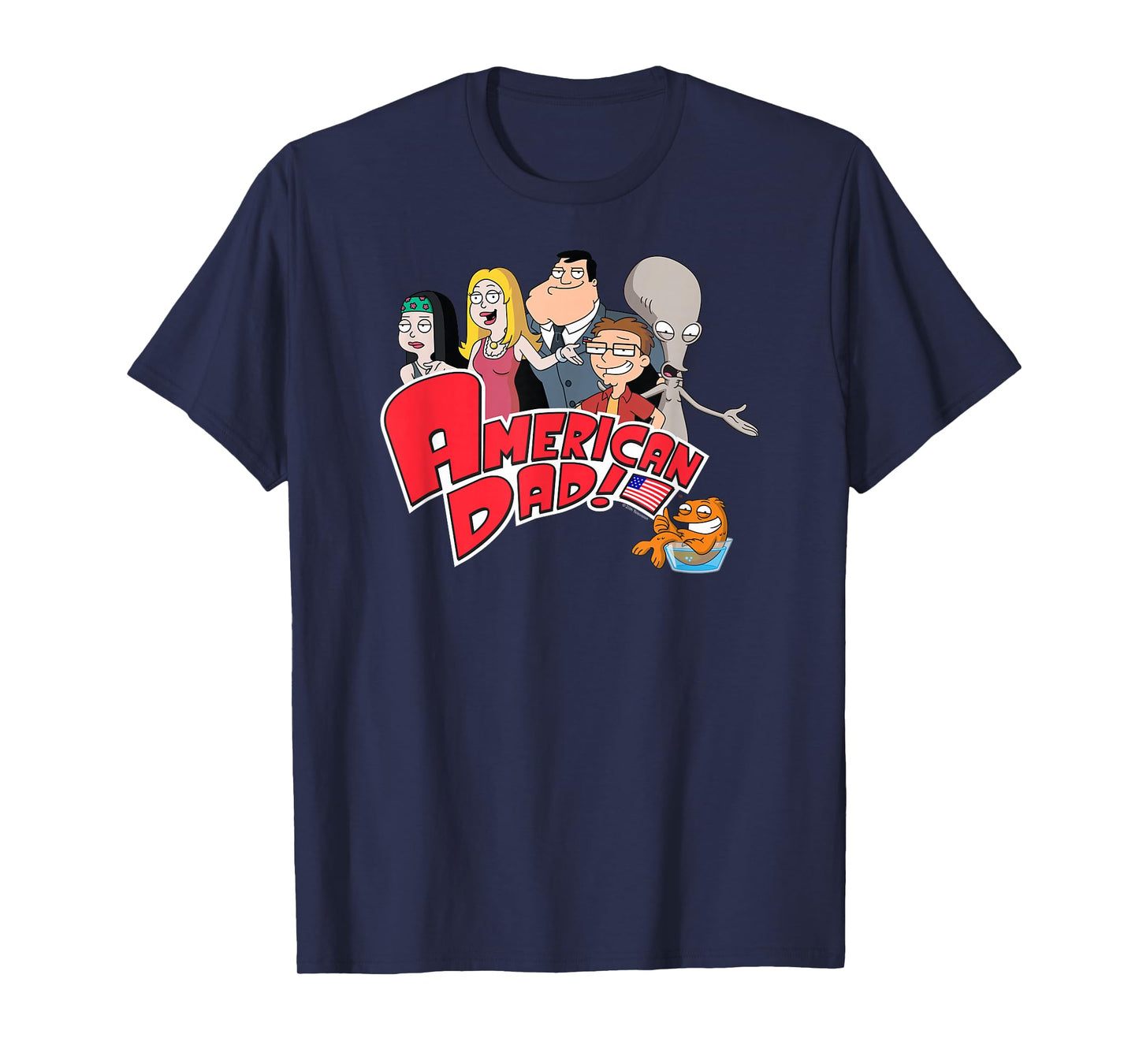 American Dad Show Logo with Family Cartoon T-Shirt