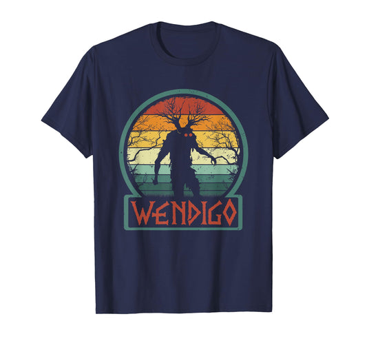 Retro Wendigo - Cool Vintage Skinwalker Cryptid Monster T-Shirt