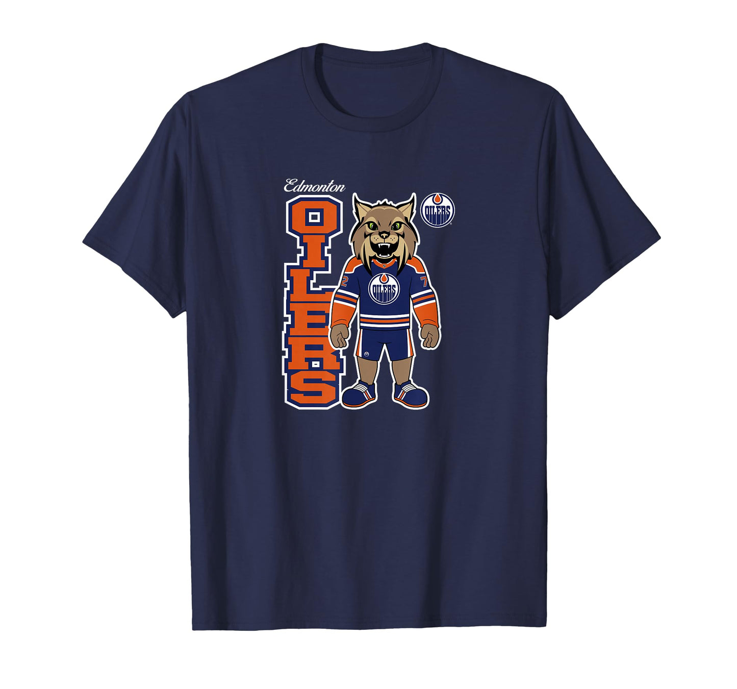 Edmonton Oilers Hunter The Lynx NHL Officially Licensed T-Shirt
