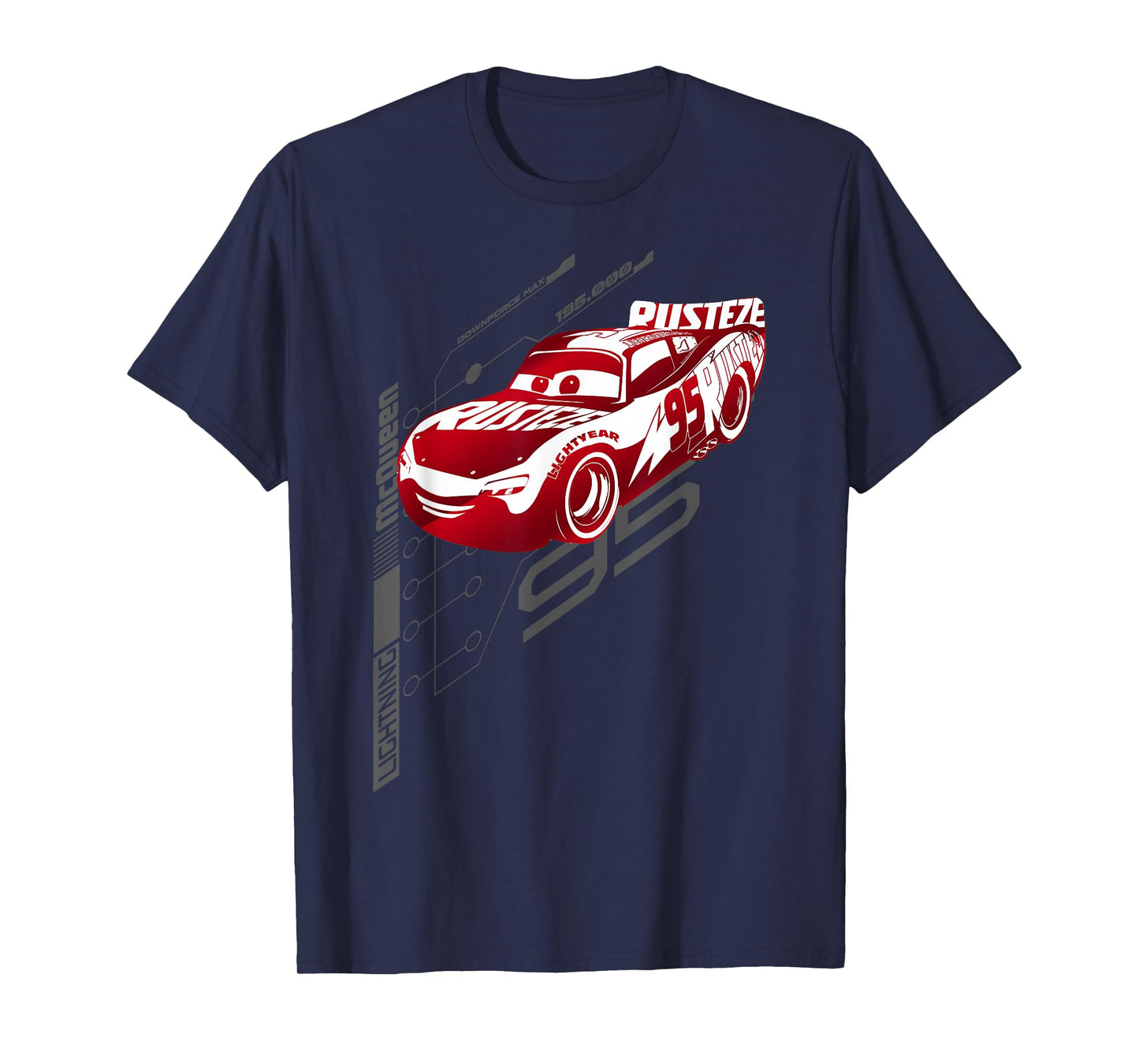 Disney Pixar Cars Lightning McQueen Neon Schematics Logo T-Shirt