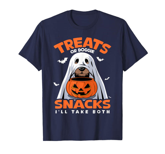 Treats or Doggie Snacks I'll Take Both Dog Costume Halloween T-Shirt