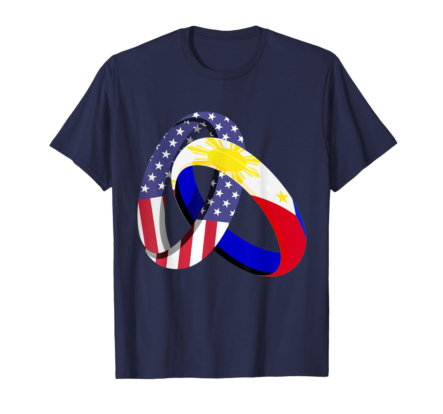 Philippines American Ring Heritage Month Filipino Flag T-Shirt
