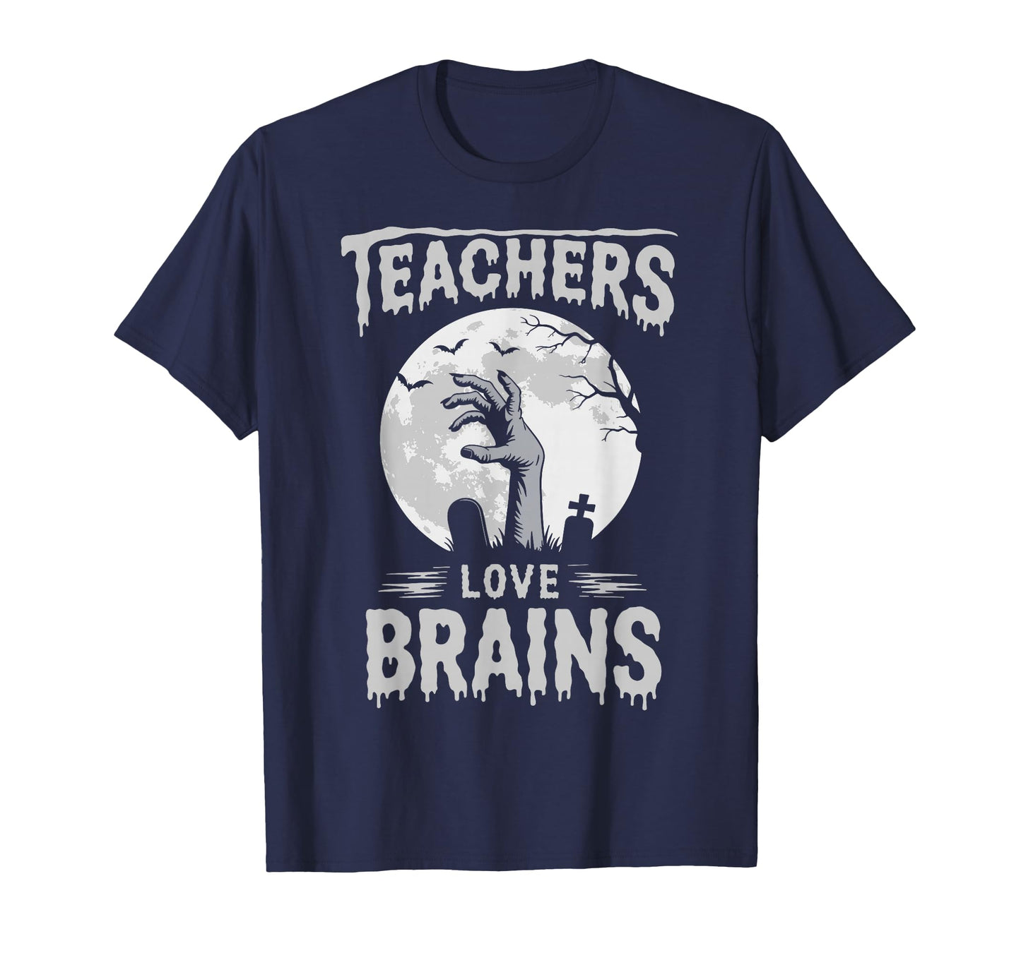 Funny Halloween Teacher Tshirts Zombie Teachers Love Brains T-Shirt