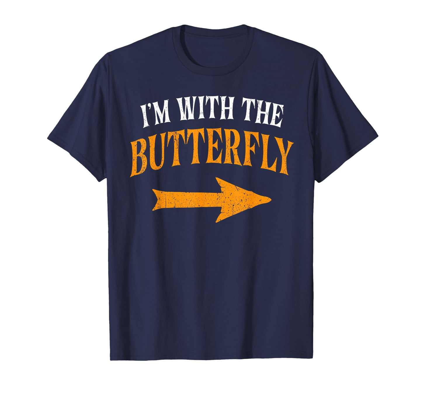 I'm With Butterfly Party Matching Couples Halloween Costume T-Shirt