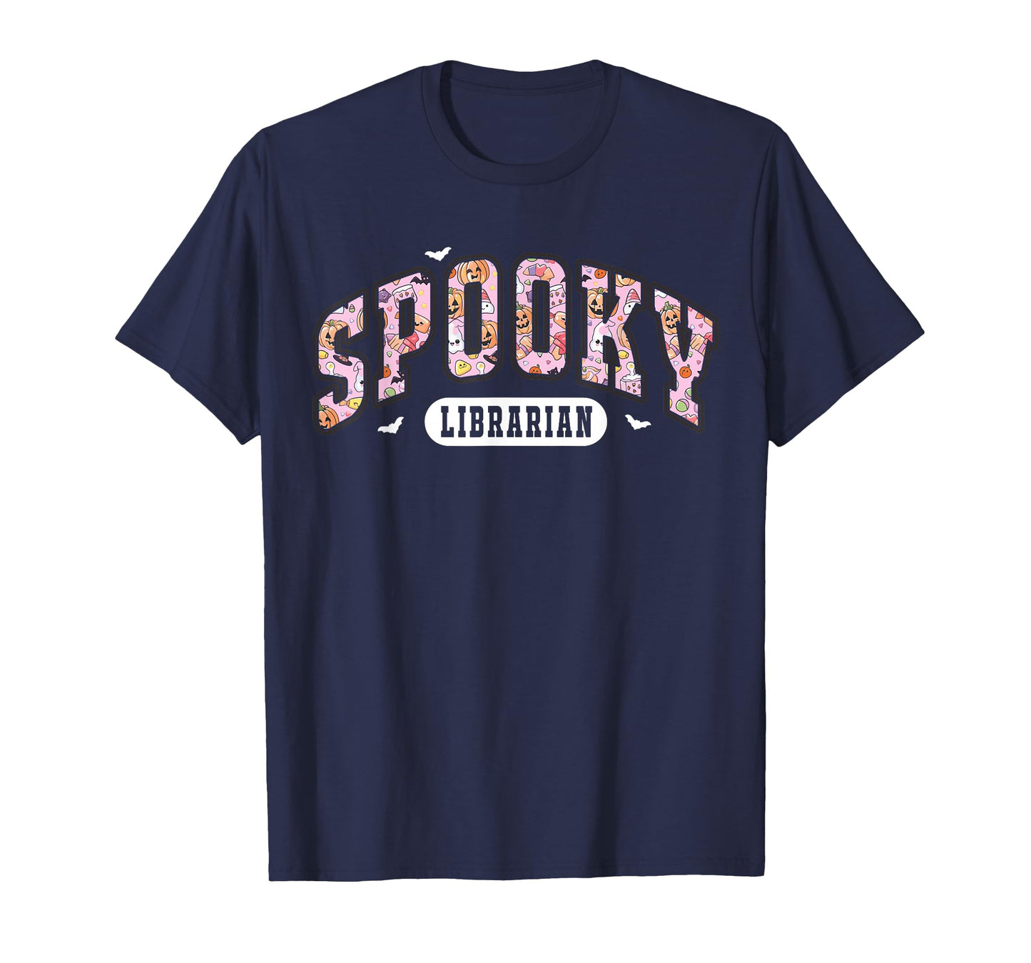 Spooky School Librarian Era Girly Pink Halloween Library T-Shirt
