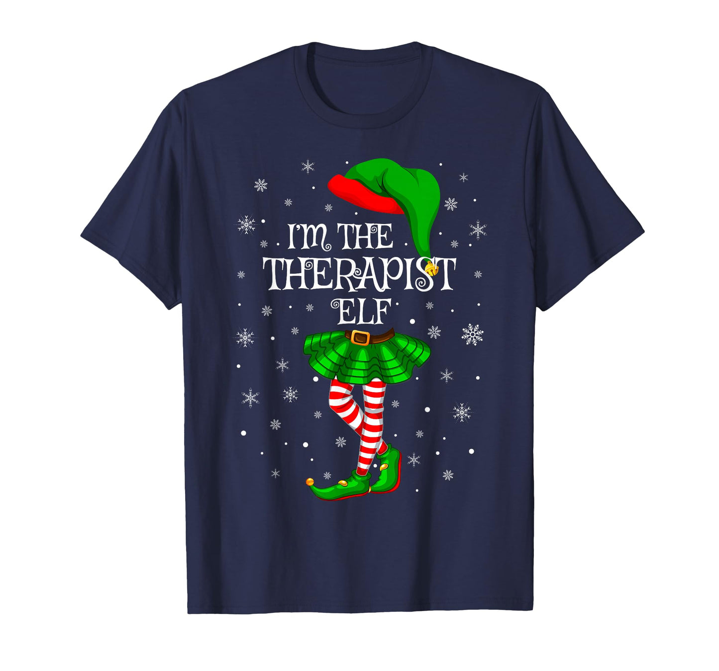 Therapist Elf Christmas Family Group Women Girls Xmas Pajama T-Shirt