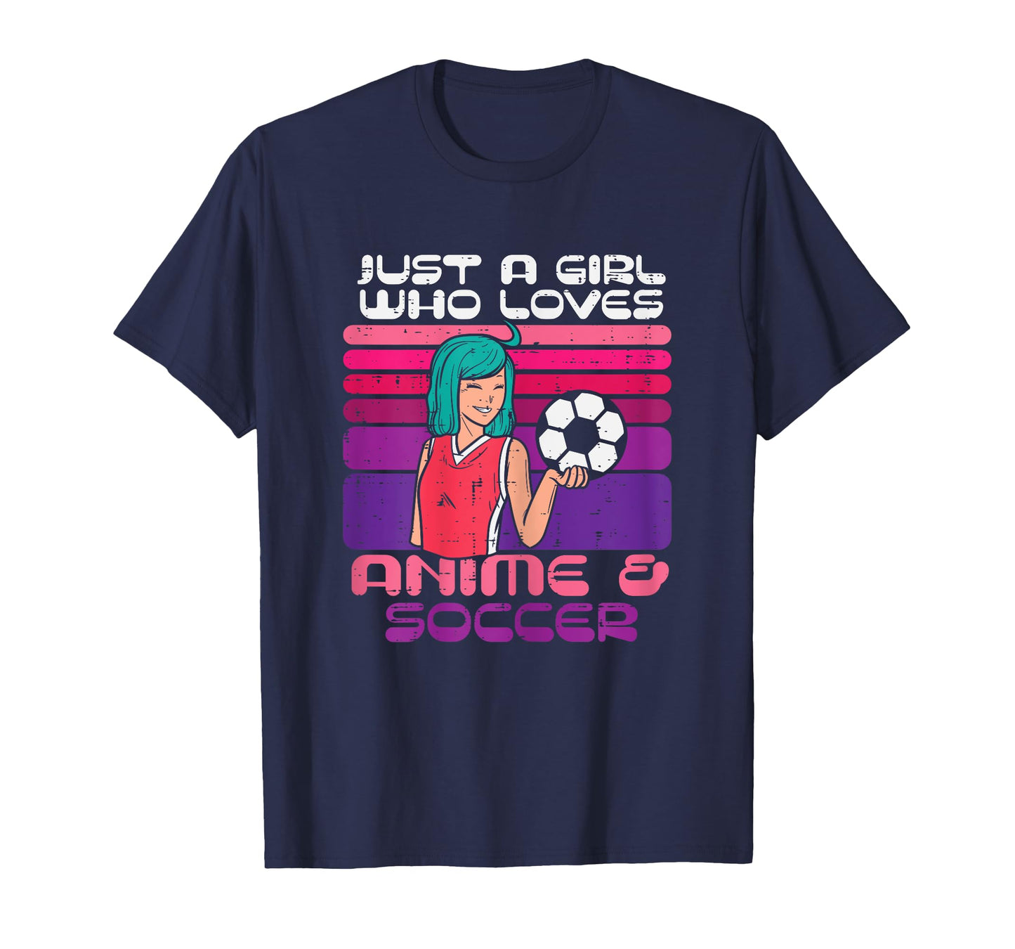 Girl Who Loves Anime Soccer Football Japaese Manga Otaku T-Shirt