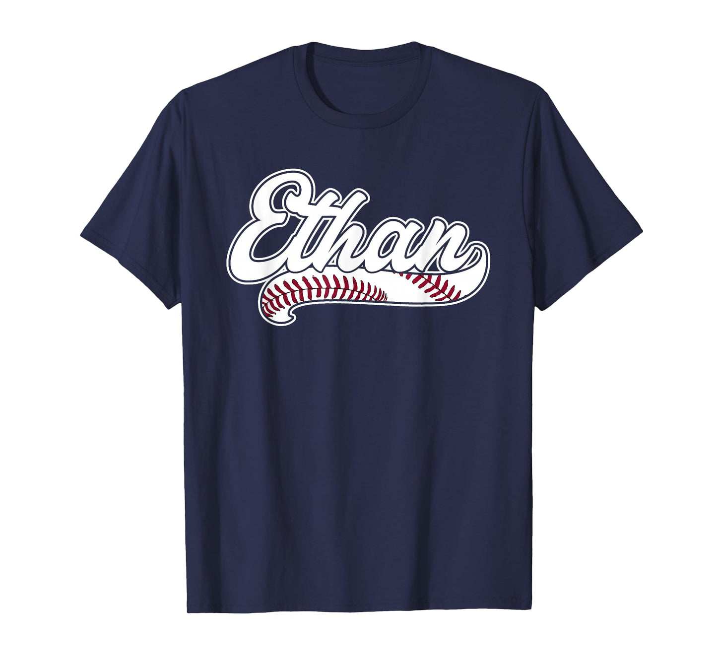 Ethan Personalized Baseball Fan Birthday Name T-Shirt
