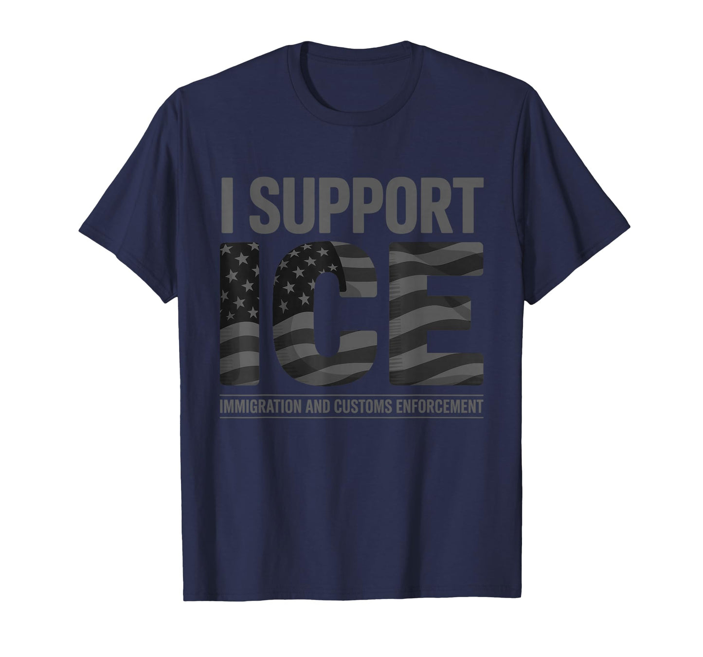 I Support ICE, Immigration Officers American Flag Vintage T-Shirt