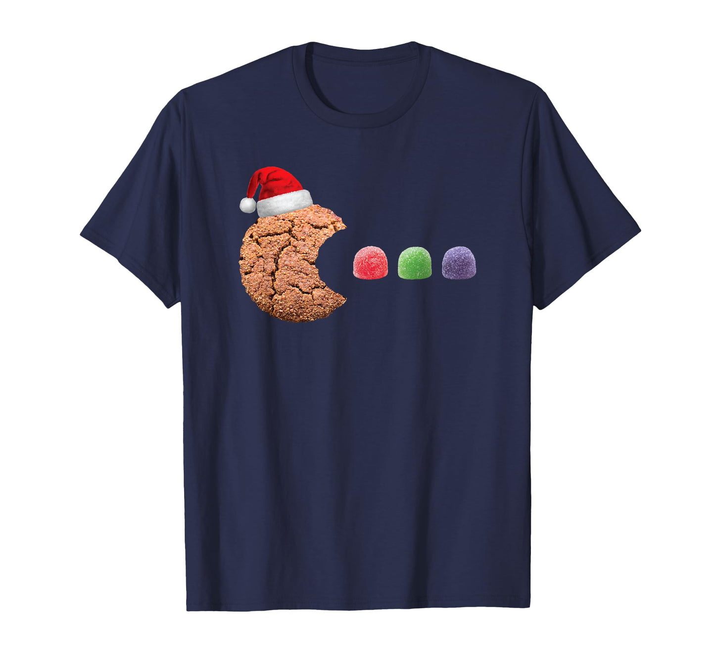 Funny 80's Retro Gamer Gingerbread Cookie Gumdrops Christmas T-Shirt