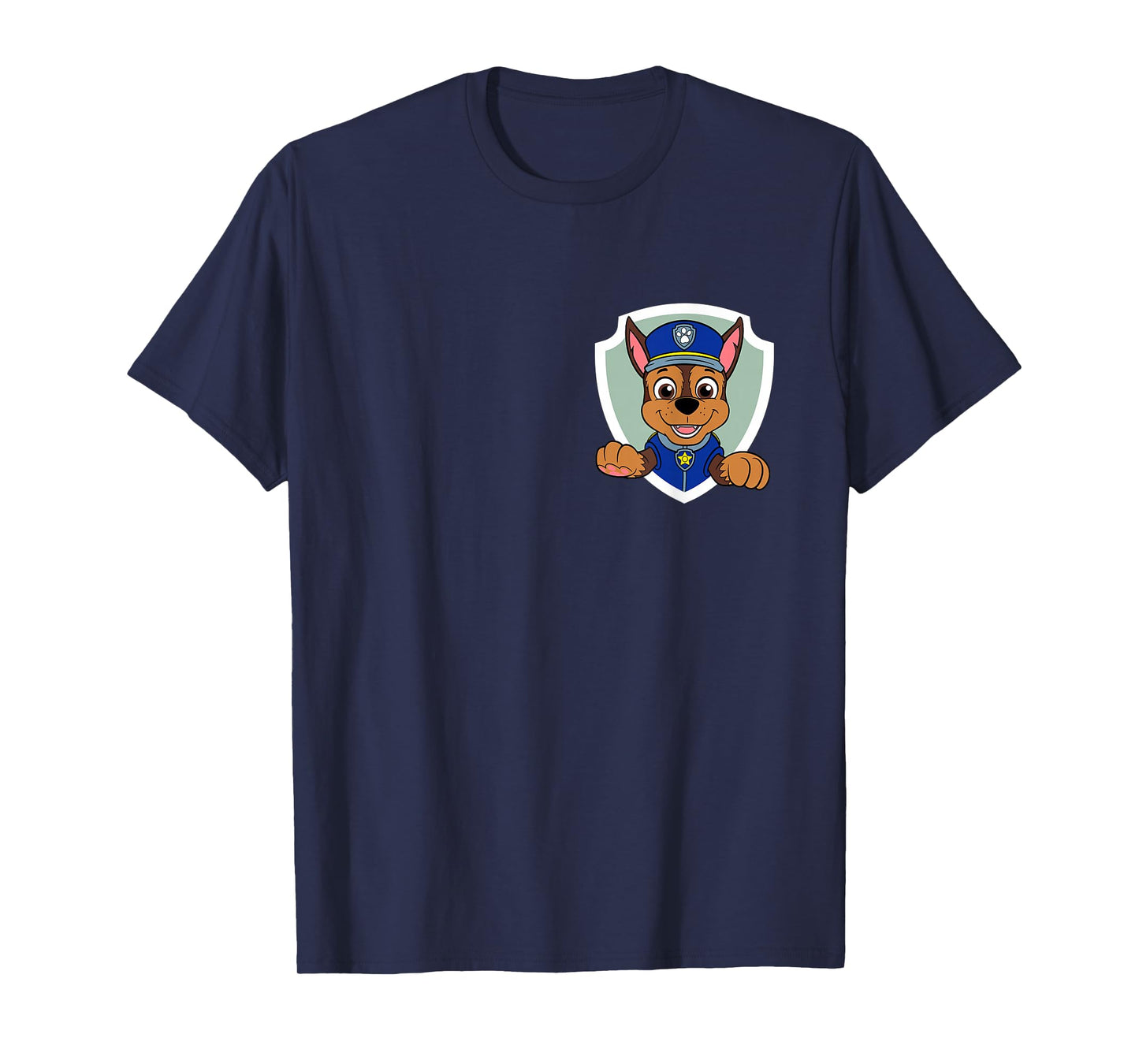 Paw Patrol Chase Pup Shield Official Badge Graphic T-Shirt