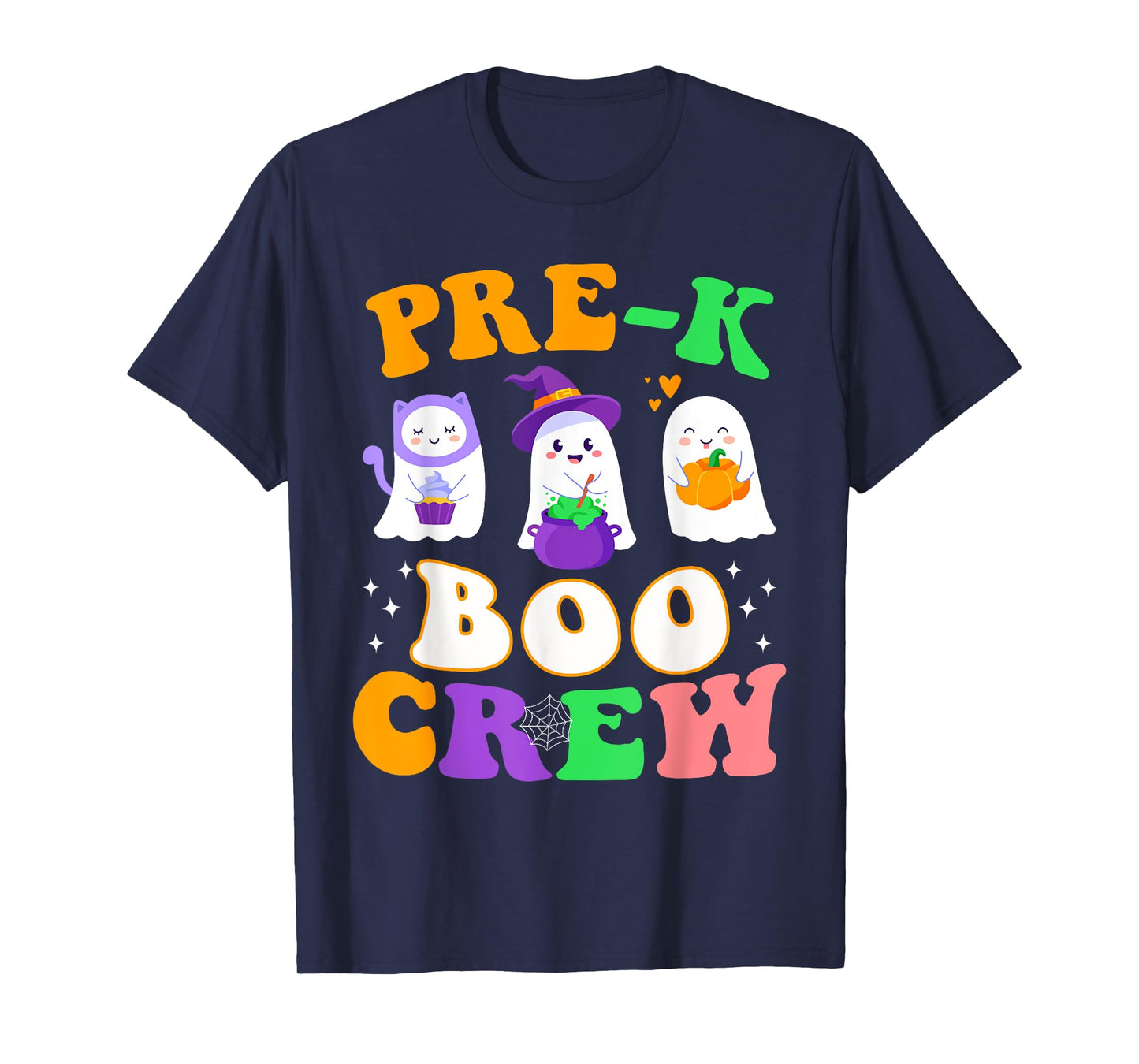 Pre-K Boo Crew Cute Ghost Halloween Costume Teacher Student T-Shirt for Men Women Kids