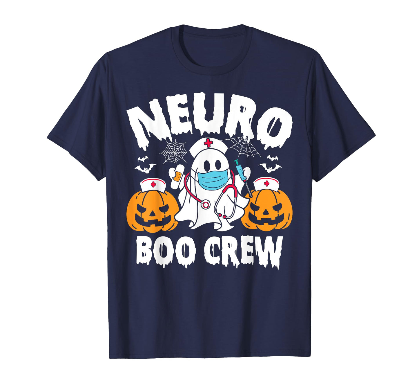 Neuro Nurse Boo Crew Retro Halloween Neurology Nurse T-Shirt