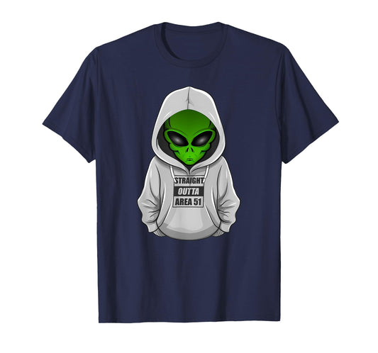 Cool Alien Halloween Costume Hoodie Straight Outta Area 51 T-Shirt