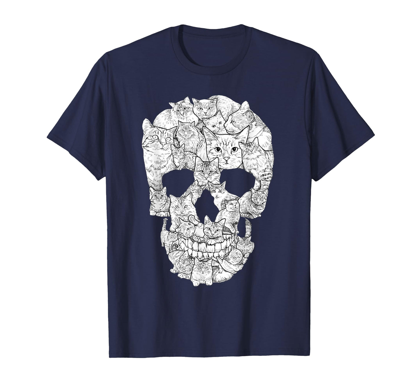 Cat Skull T-Shirt - Kitty Skeleton Halloween Costume Idea T-Shirt for Men Women Kids