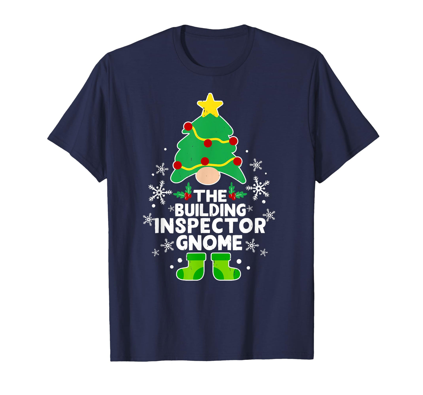 Building Inspector Gnome Xmas Family Holiday Christmas T-Shirt