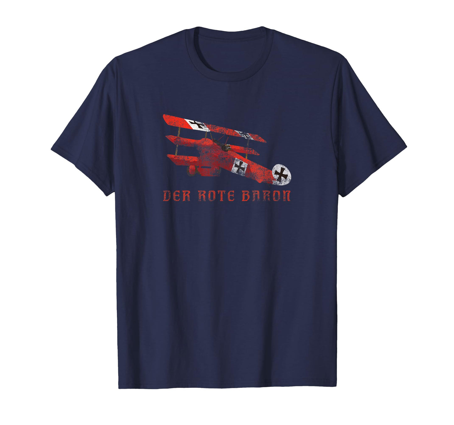 Red Baron Triplane TShirt Gift Distressed Effect Shirt T-Shirt