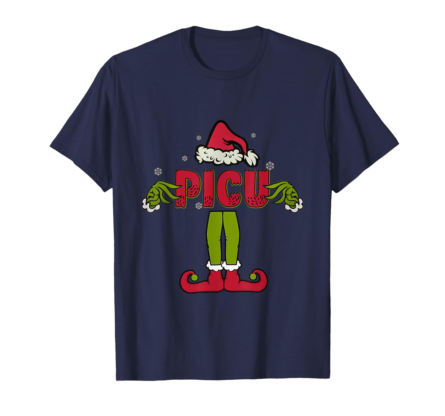 Funny Pediatric Intensive Care Unit Christmas Matching Scrub T-Shirt