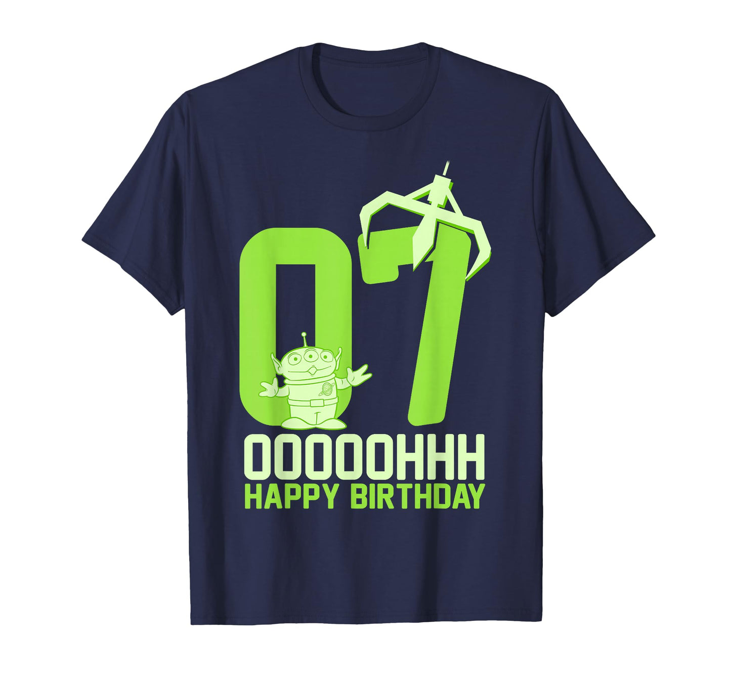 Disney Pixar Toy Story Alien OOOOH Happy 7th Birthday T-Shirt