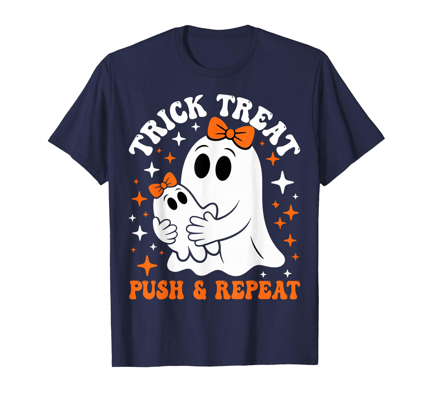 Trick Treat Push Repeat Labor Nurse Spooky Halloween T-Shirt