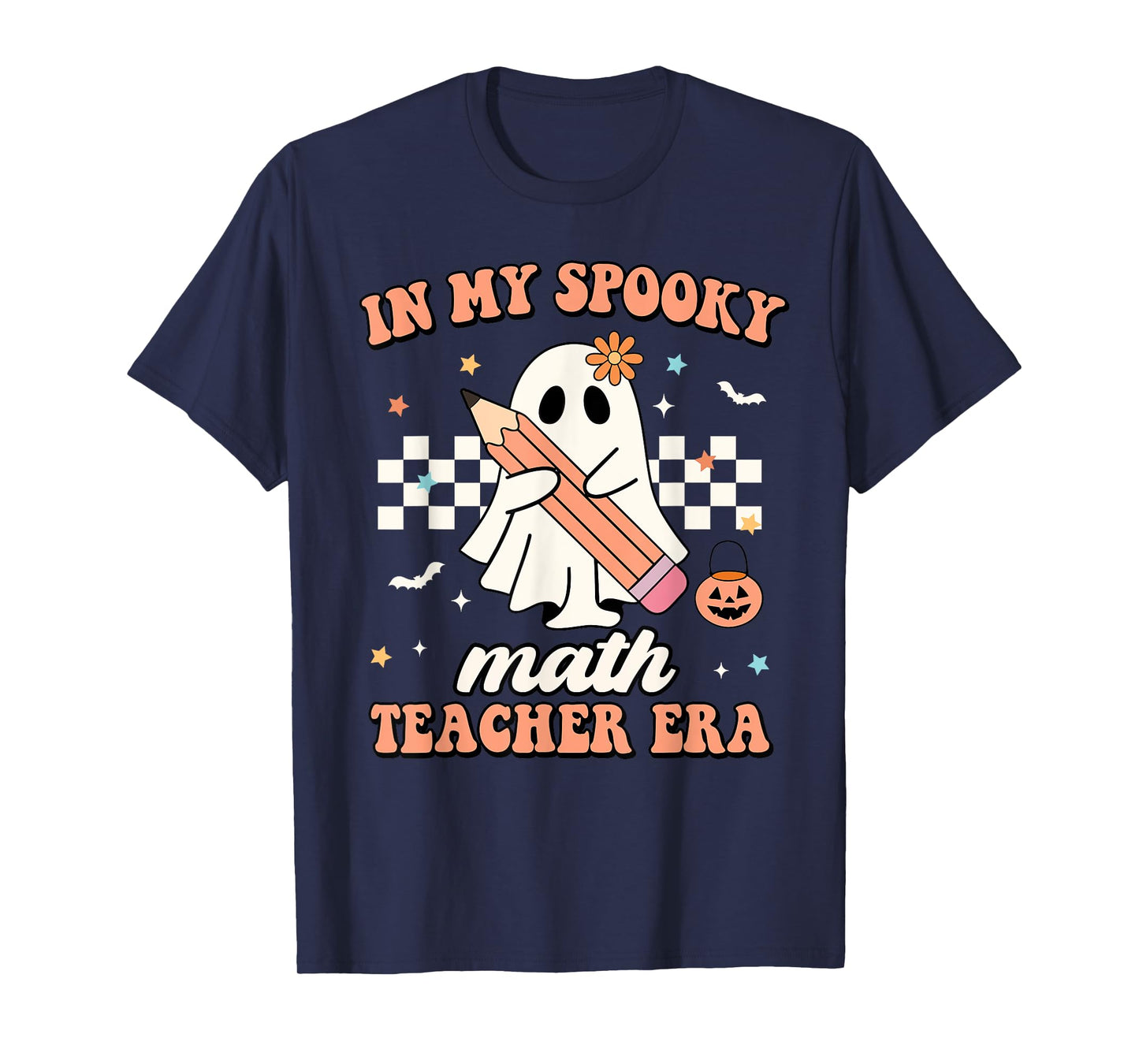 In My Spooky Math Teacher Era Groovy Retro Halloween Costume Men Women T-Shirt