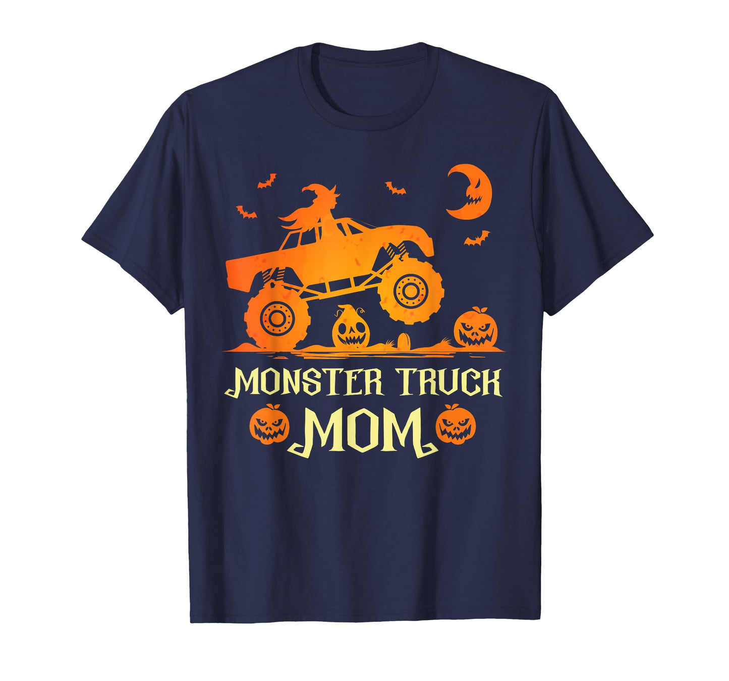 Monster Truck Mom Truck Lovers Pumpkins Halloween Witch T-Shirt