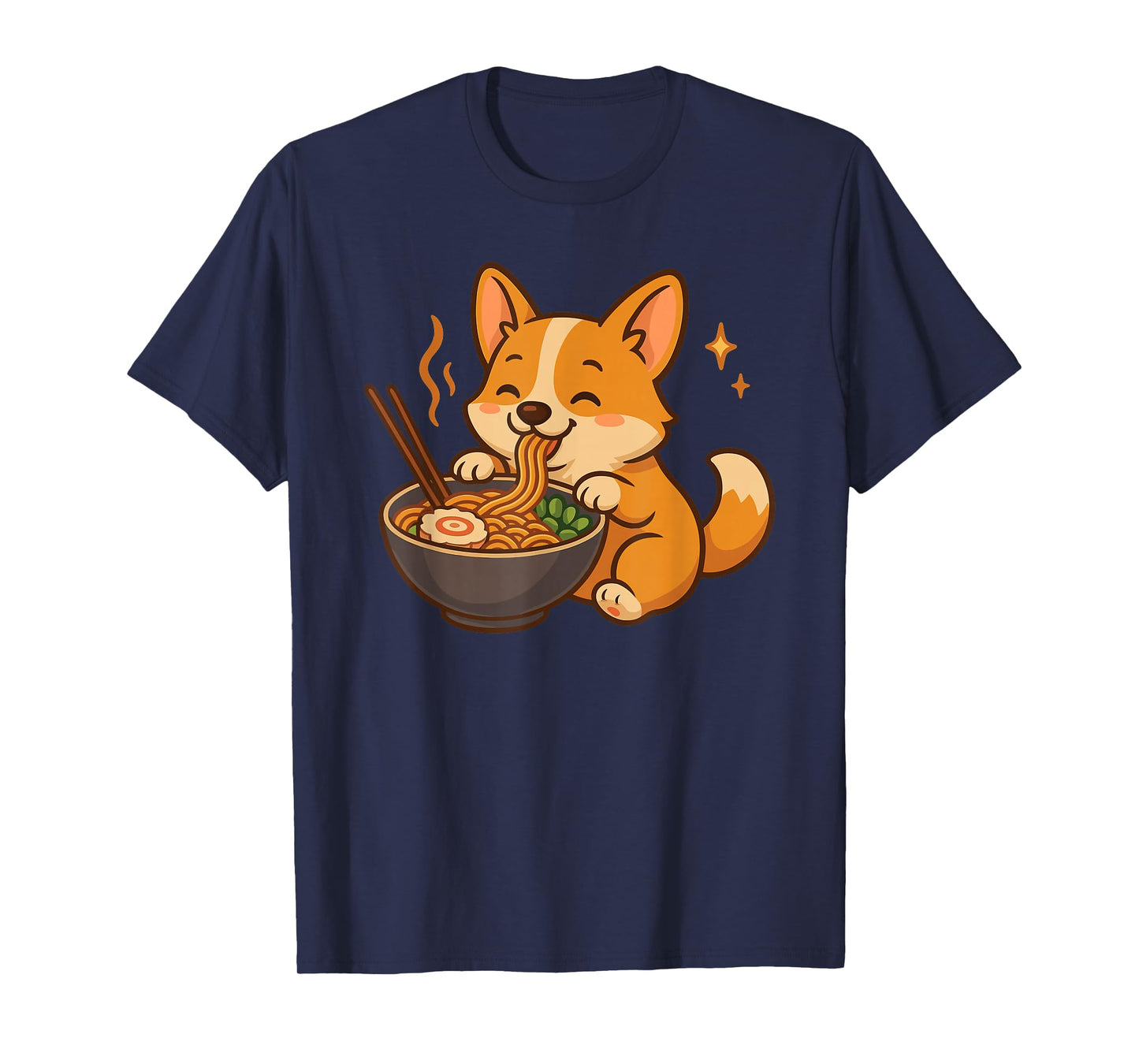 Corgi with Noodles Ramen Kawaii Dog T-Shirt