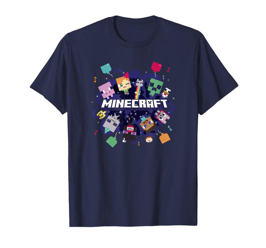 Minecraft Chibi Mobs Party Celebration Logo T-Shirt