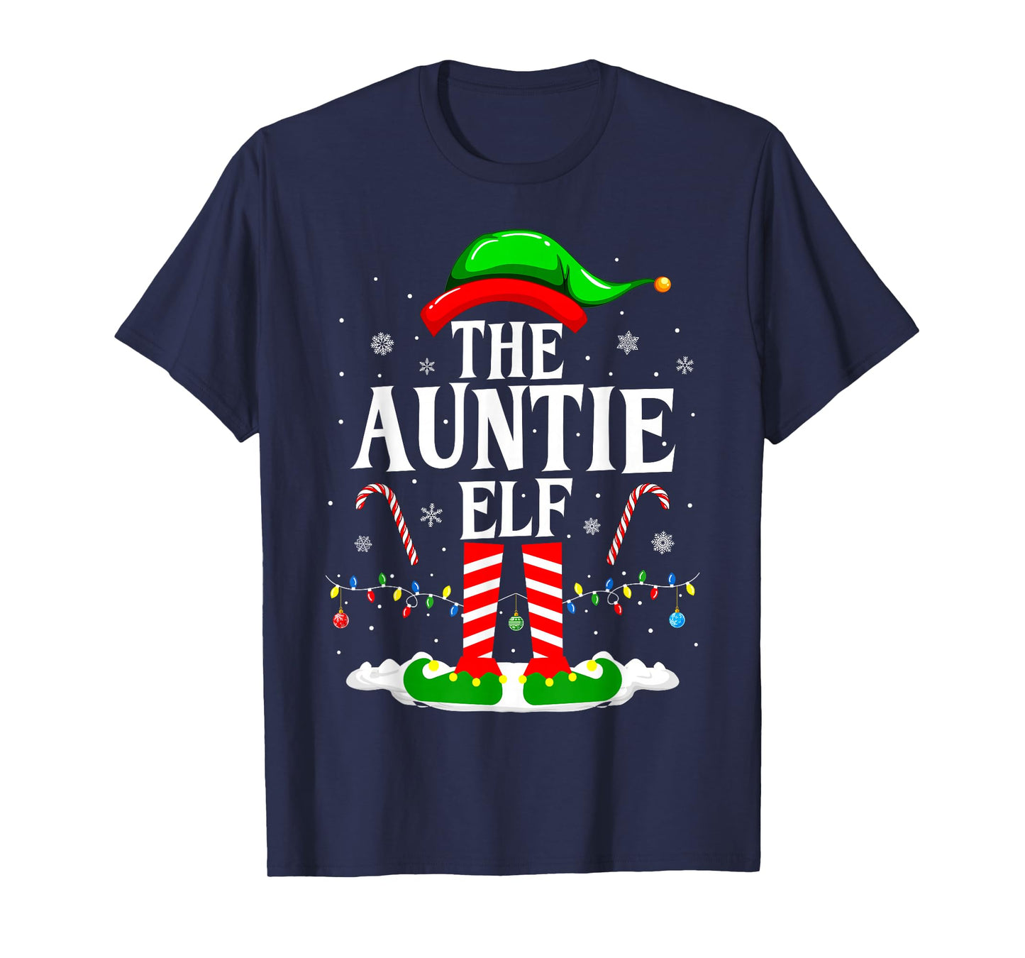 The Auntie Elf Funny Xmas Elf Matching Family Christmas T-Shirt
