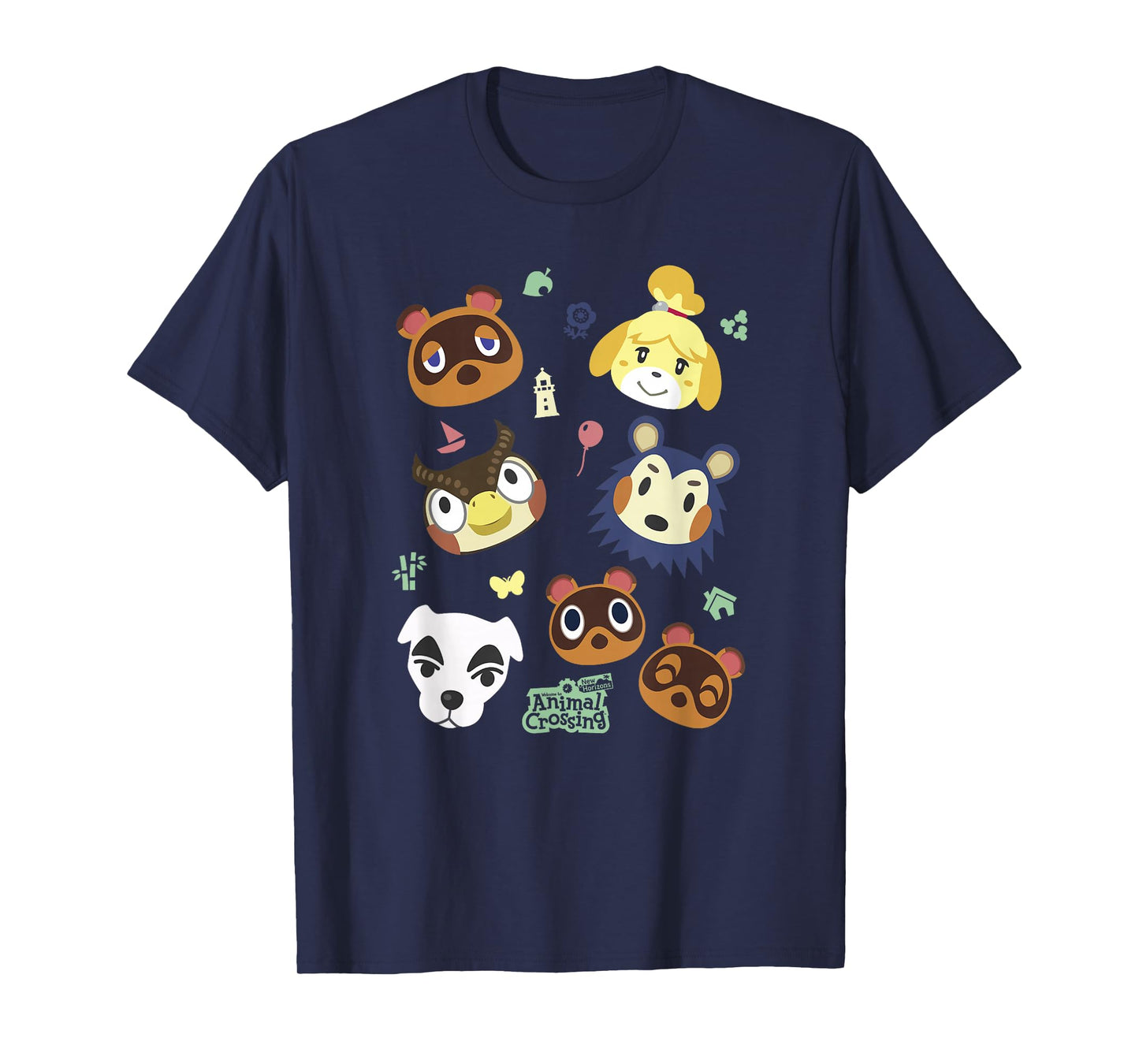 Animal Crossing Cute Pet Friends Nintendo Big Face Jumble T-Shirt