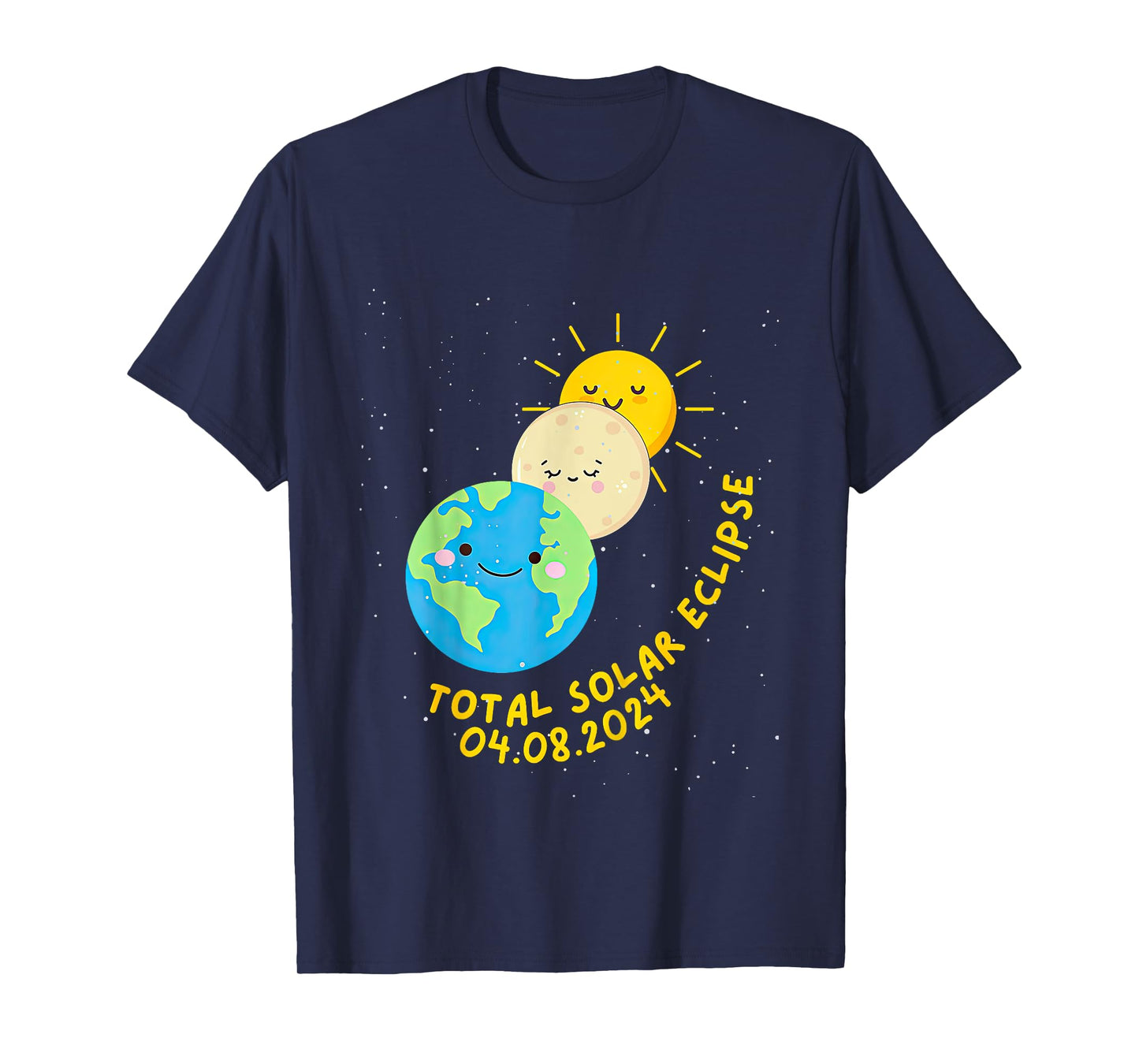 Kids Total Solar Eclipse 2024 Moon Sun Earth Kids Toddler T-Shirt