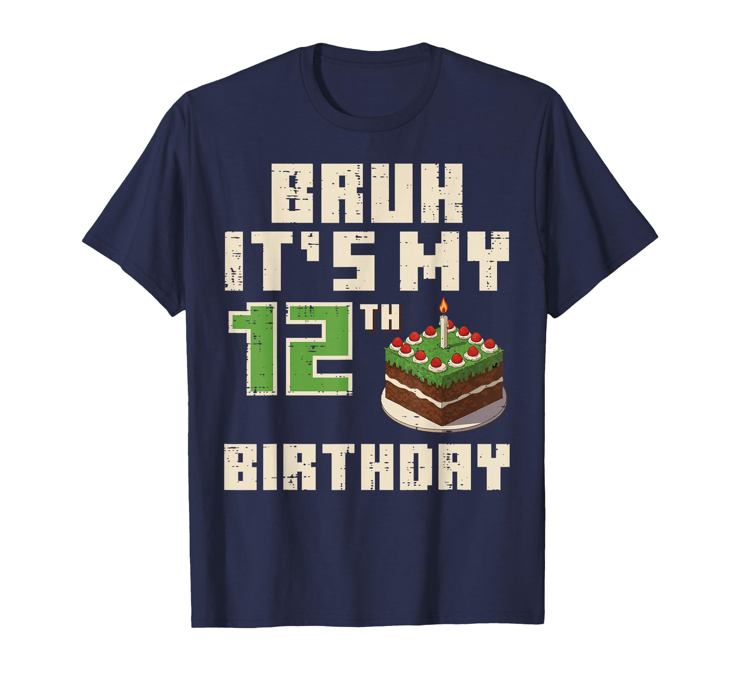 12th Birthday Pixel Gamer 12 Year Old Gamer Bday Boys Kids T-Shirt