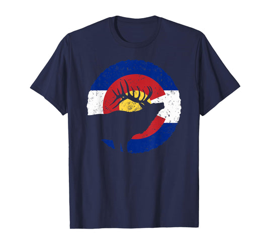 Colorado Elk Hunting: CO State Flag Hunter T-Shirt