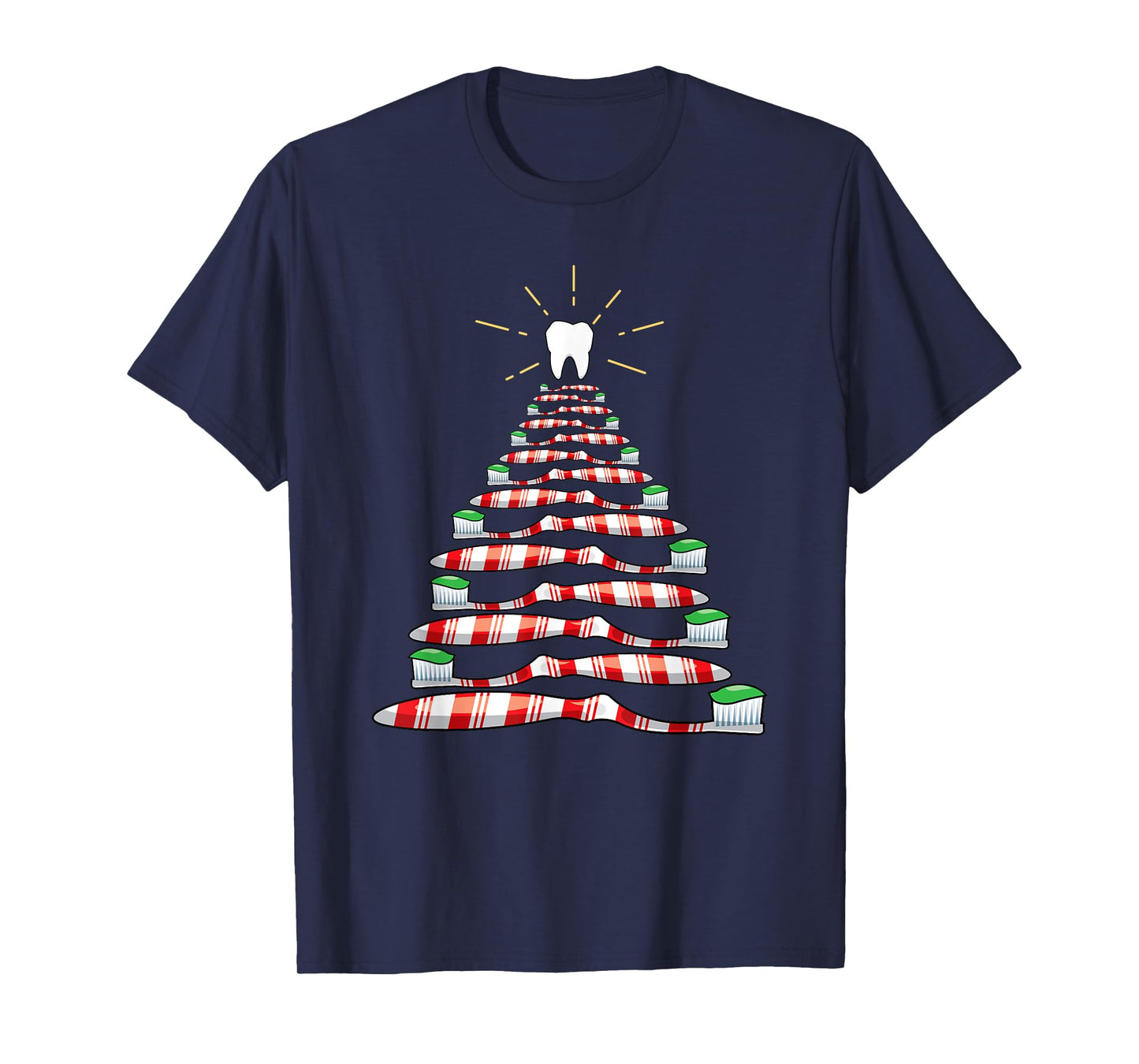 Dental Christmas Tooth Brush Christmas Tree T-Shirt