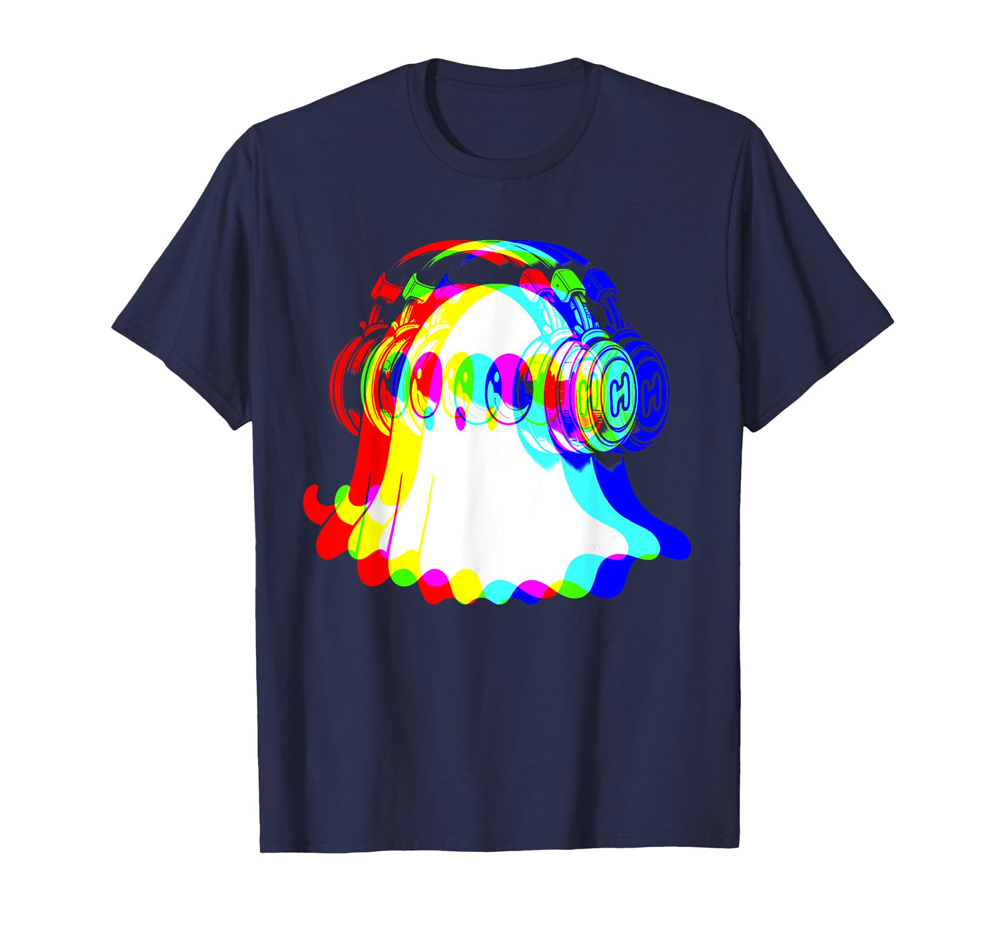 House Music Ghost DJ Rave Color Optical Illusion Halloween T-Shirt