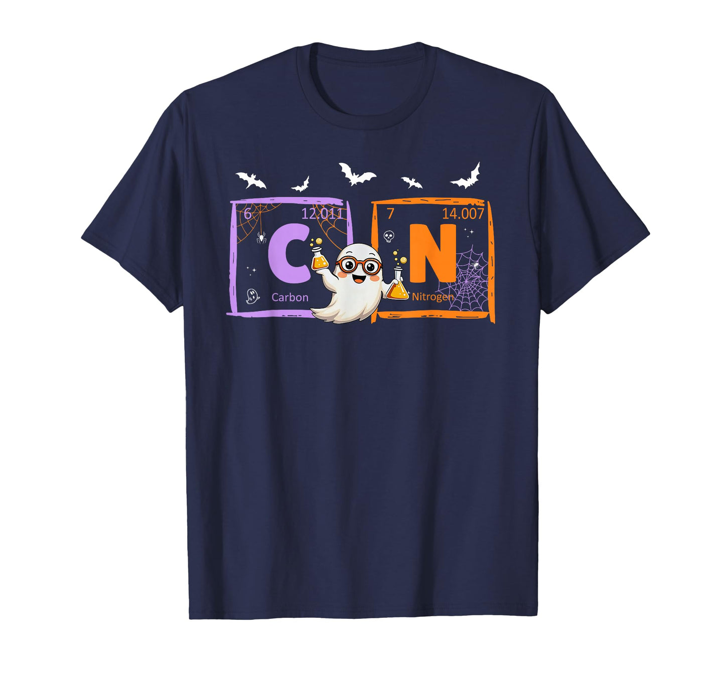 Funny Six Seven 67 Meme Halloween Ghost Chemistry Teacher T-Shirt