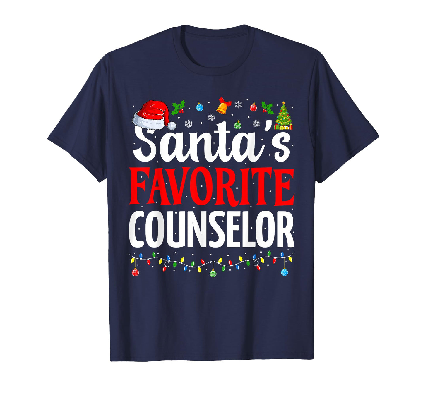Santa’s Favorite Counselor Cool Christmas School Counselor T-Shirt