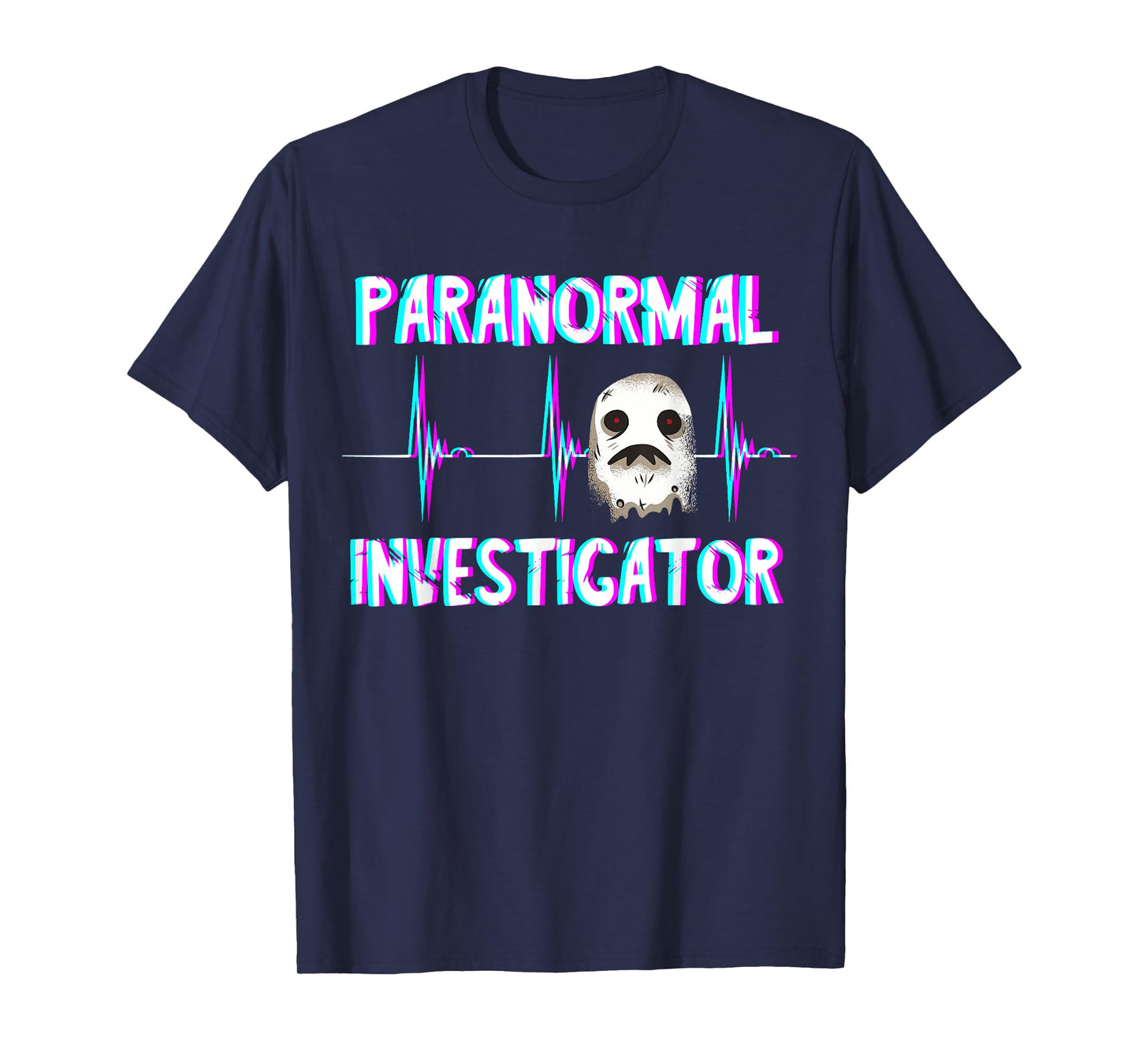 Paranormal Investigator Ghost Hunter Heartbeat ECG Pulse T-Shirt
