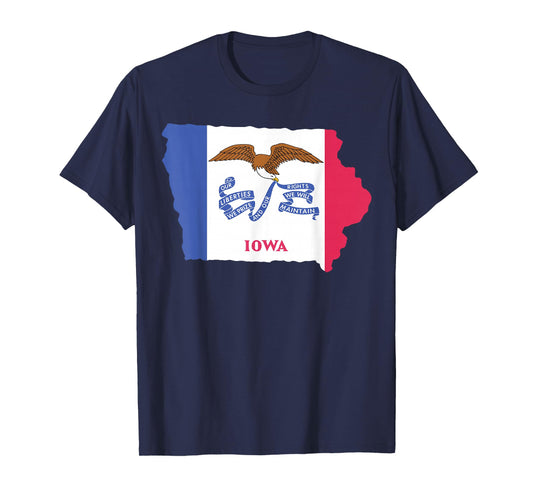 Iowa Map - State Flag Day T-shirt T-Shirt