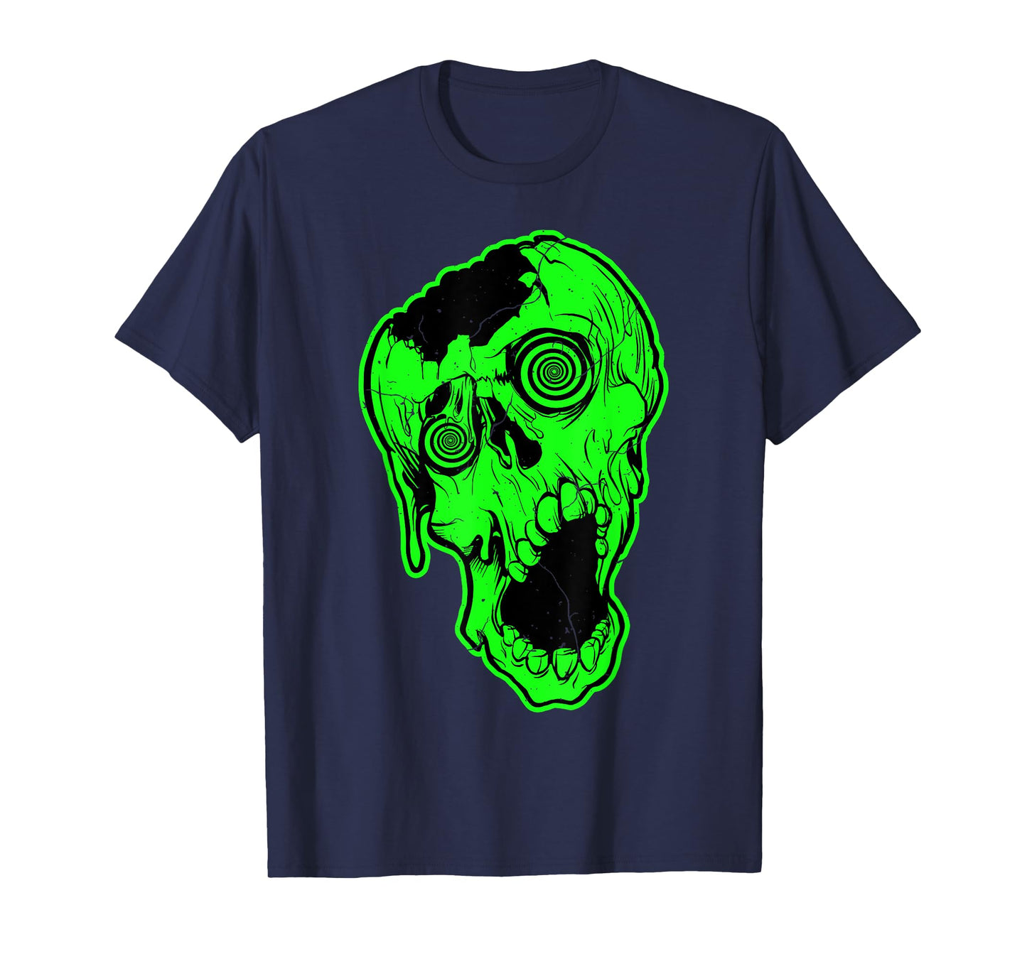 Retro 80's Neon Zombie skull skate t-shirt T-Shirt